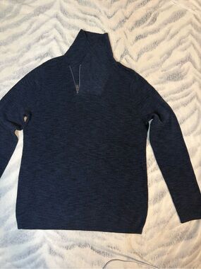 Men's Half-Zip Knit Sweater - Navy